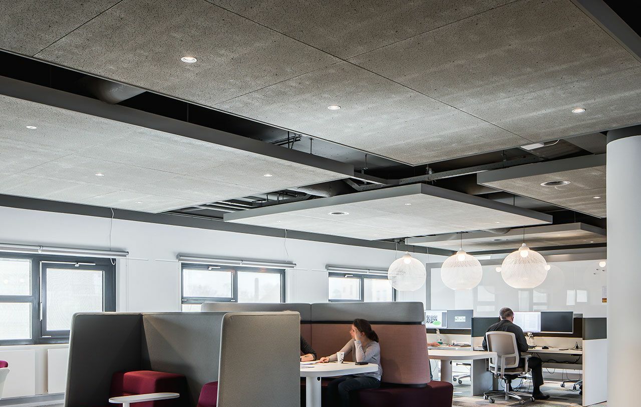 The acoustic ceiling range completed with OWA Ceiling Solutions