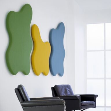 Acoustic wall panels in fun shapes