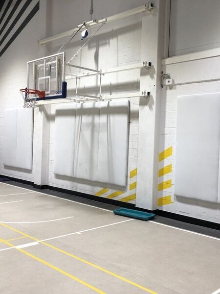 D-panel sport acoustic panels in a gymnasium